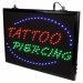 Chain Hangable Tattoo Parlour Tattoo + Piercing LED Studio Sign